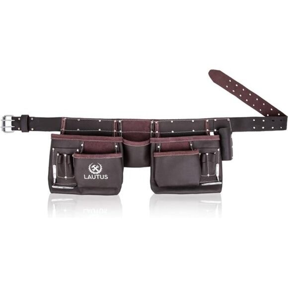 Oil Tanned Leather Tool Belt/Pouch/Bag, Carpenter, Construction, Framers - Picture 1 of 7